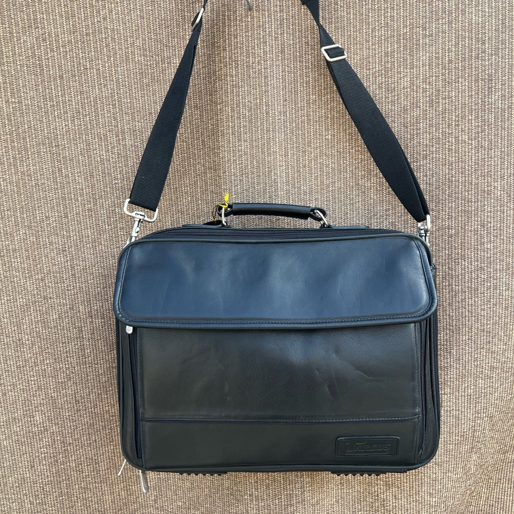VTG Genuine Leather Laptop Bag - Targus CEO Briefcase Travel Messenger CLN5